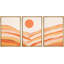 " Vibrant Pastel Orange Sun Landscape Abstract Nature Modern Art Decor Panorama Multicolor " 3 - Pieces-98697620-98697622