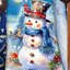 Happy Snowman Santa Wood Carved Masterpiece Figurine By G. Debrekht
