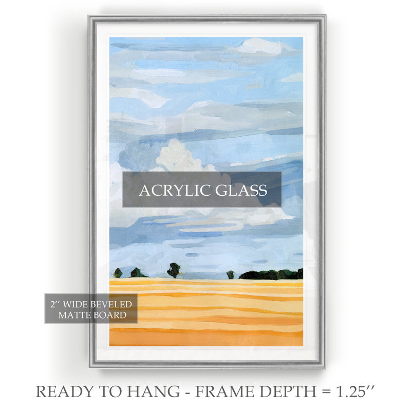 « pâle cloudscape i »-impression sur toile, H 18,5 po x l 24,5 po x P 1,5 po, Cadre argenté