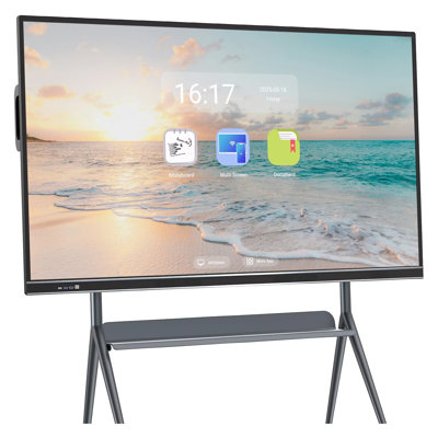 JYXCN Smart Board, tableau blanc interactif 86 pouces, tout-en-un, ordinateur à écran tactile avec double système et partage de nuage - Convient à la salle de classe, au bureau et aux présentations? (Comprend un support mural)