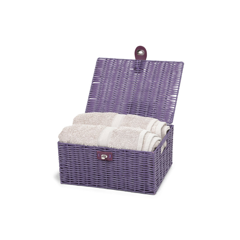 August Grove Decorative Basket, 18" H x 35.5" W x 28" D, Purple