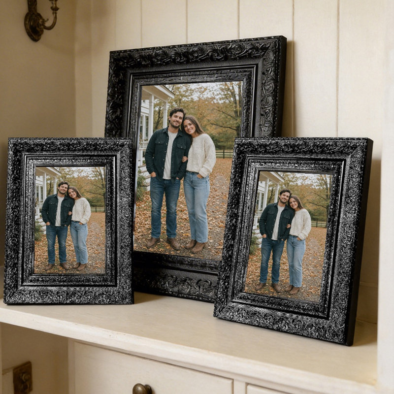 Black 3 PCS 11" x 14" Decorative Picture Frame with Lightweight PS Frame, 11" W x 14" H, Black, 1
