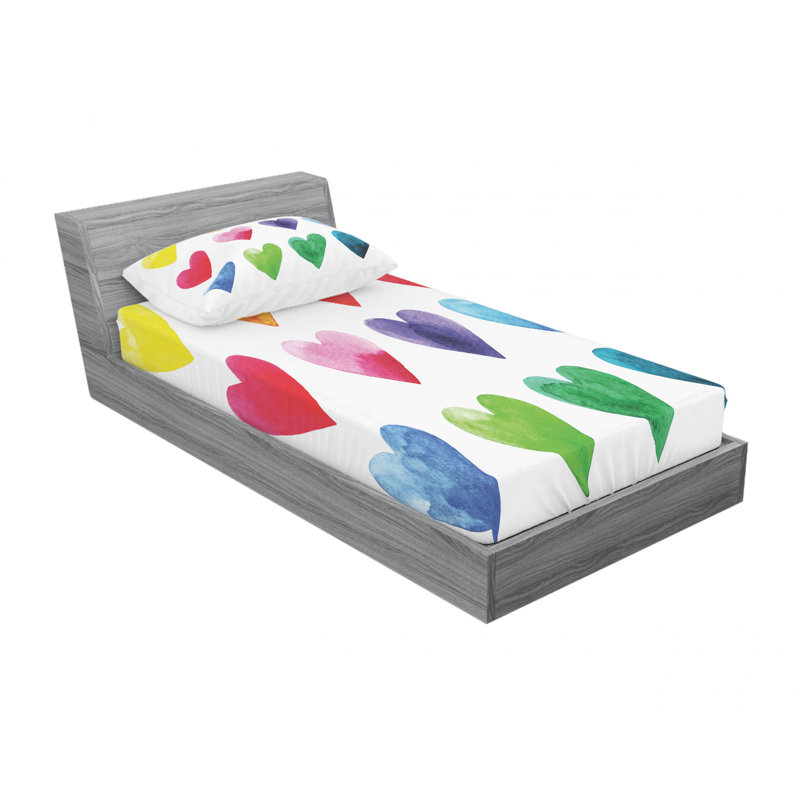 Microfiber Sheet Set, Twin XL Sheet Set with Fitted Sheet, Heart