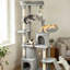 170?cm Large Multi-Level Cat Tree with 7 Scratching Posts, Tunnel, 2 Condos, Hammock, Perch, Ramp & Pompoms-164497101