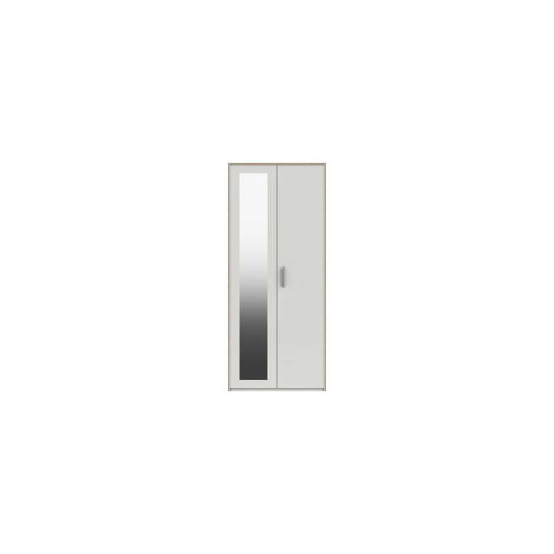 Zakariyah 2 Door Manufactured Wood Wardrobe, White