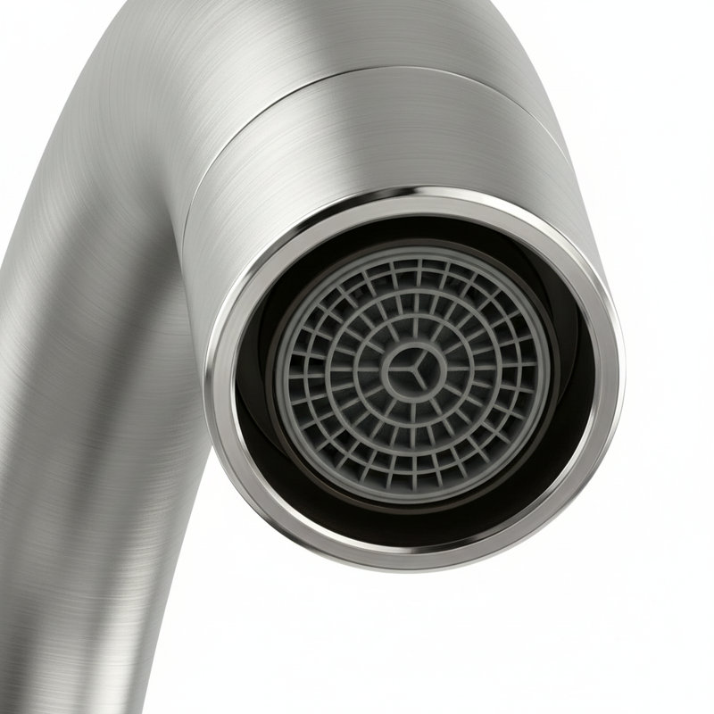 Robinet de lavabo de salle de bain 4 "à 2 poignées avec bec pivotant 360 ° Modern, Nickel brossé