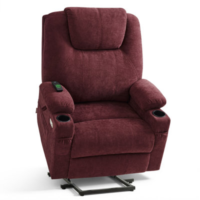 Power Recliner Lift Chair with Vibration Massage and Heat, USB & Cup Holder, Fabric