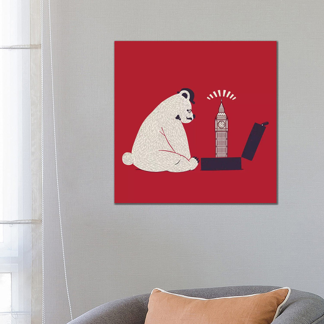 Traveler Tourist Big Ben Bear UK von Tobias Fonseca - No Frame Gallery-Wrapped Canvas Giclée on Canvas