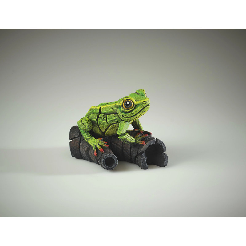 Hand-Painted Green Resin Tree Frog Figurine
