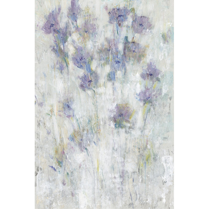 Lavender Floral Fresco I by Timothy O' Toole - Wrapped Canvas Painting, 76cm H x 51cm W, Black Floater Framed