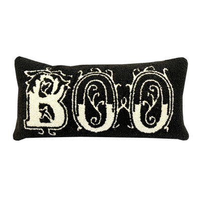 Boo  Black Pillow