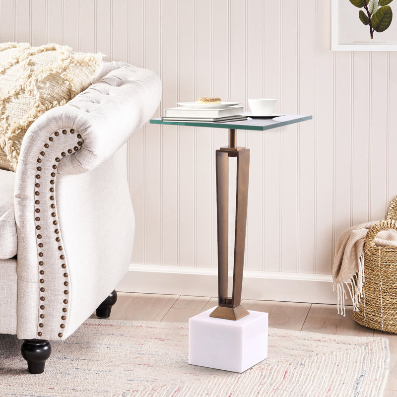23" Tall Glass Top End Table