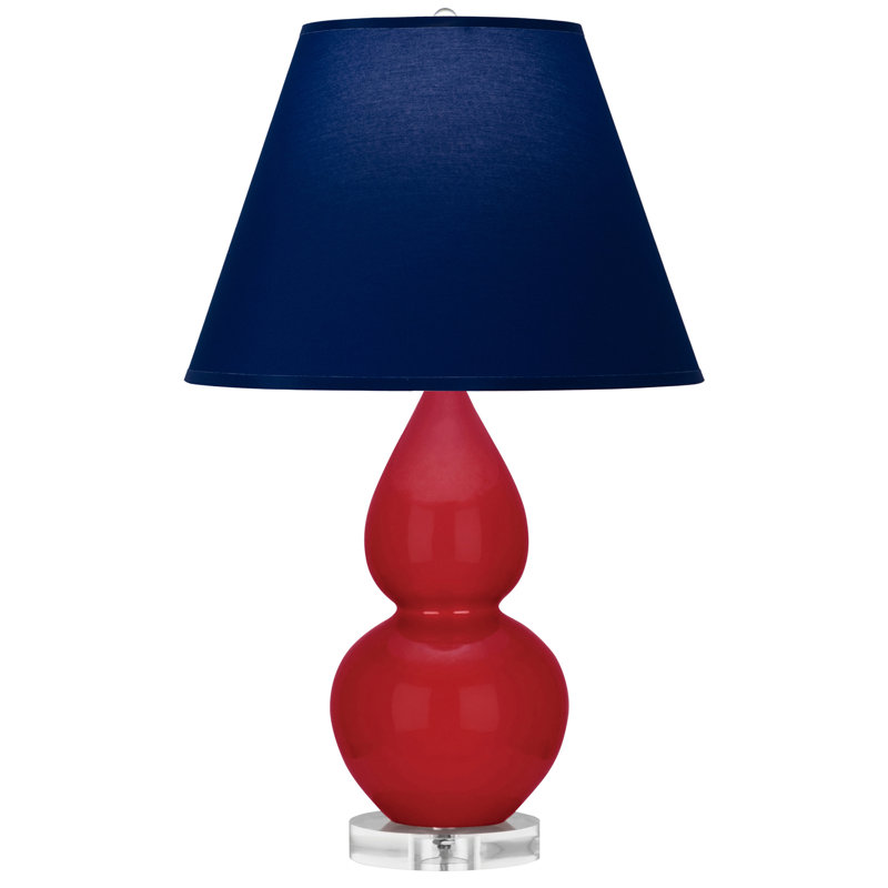 Petite lampe d'appoint à double gourde, Bleu marine/gris, Rouge rubis