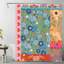Rideau de bain Patchwork Floral 72 x 72 po, avec crochets, coloré