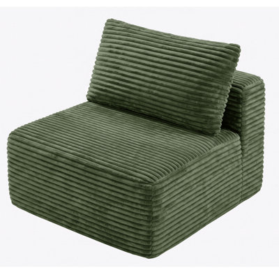 Chaise d'appoint moderne en velours côtelé avec coussin et coussin