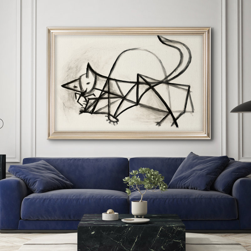 Étude de chat (Étude de chat), 1946 - Pablo Picasso - Toile encadrée sur mesure, 28 po x 40 po, Toile avec cadre
