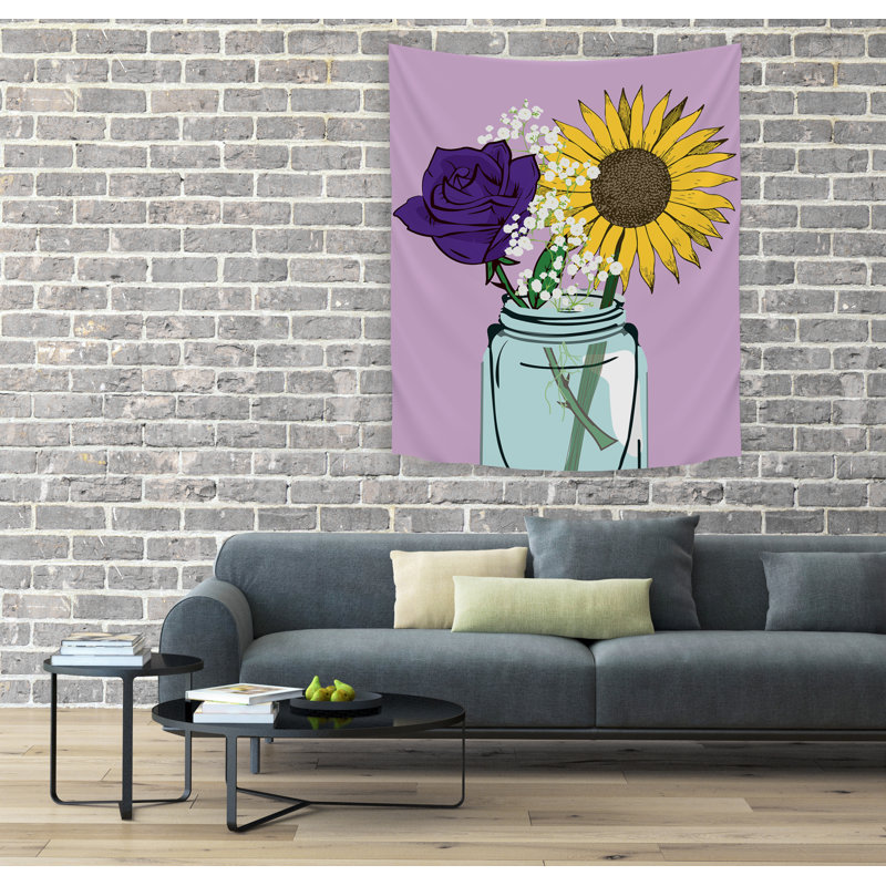 Tapisserie en polyester nature morte, H 88 po x l 104 po x P 0,25 po