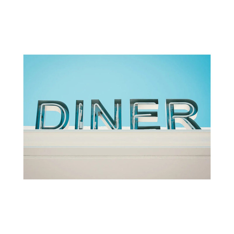 Enseigne Retro diner-reproduction de photo, Pas de tapis, Toile tendue, H 8 po x l 12 po x P 0,75 po