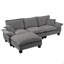 Canapé modulaire modulaire, canapé en L en forme de nuage avec conception de voilier, 1 repose-pieds mobile et 2 coussins moelleux inclus, chenille confortable pour le salon, gris