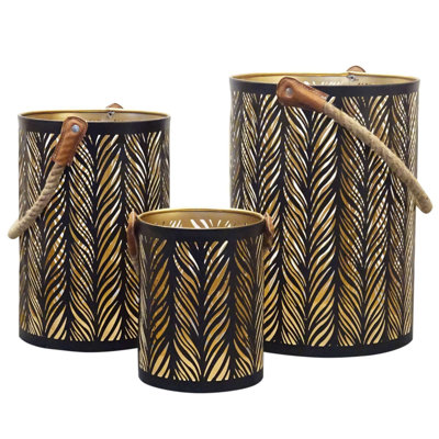 3 Piece Metal Wall Lantern Set