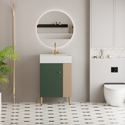21.6'' Single Bathroom Vanity with Ceramic Top