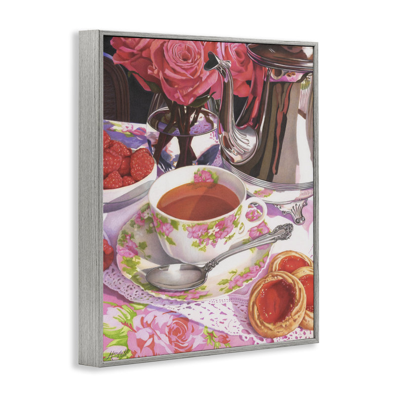 Thé et fraises par Mardell Schuster, Estampe numérique Farmhouse, H 30 po x l 24 po