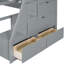 Lit mezzanine double pleine grandeur en gris - 7 tiroirs, 2 tablettes et bureau, qualité supérieure pour un bureau fiable-105918771