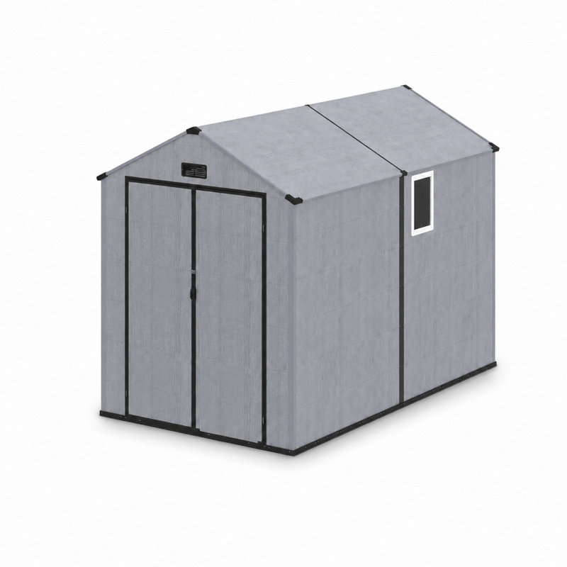 Remise de rangement extérieure en résine l 6 pi x P 10 pi avec 2 fenêtres, 6 ft. W x 10 ft. D