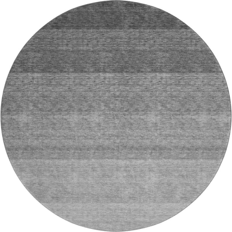 Premium Machine Washable Prisco Black Rug, Round 8'