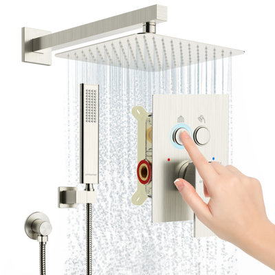 Système de douche 10 pouces avec bouton-poussoir