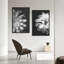 «Succulent» noir et blanc - art floral neutre sur toile, reproduction d'art sur toile encadrée 2 pièces-1768095780-1768095781