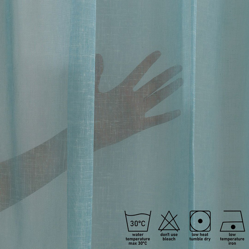 Solid Colour Kitchen Curtain, Blue, 45 W x 60 D cm