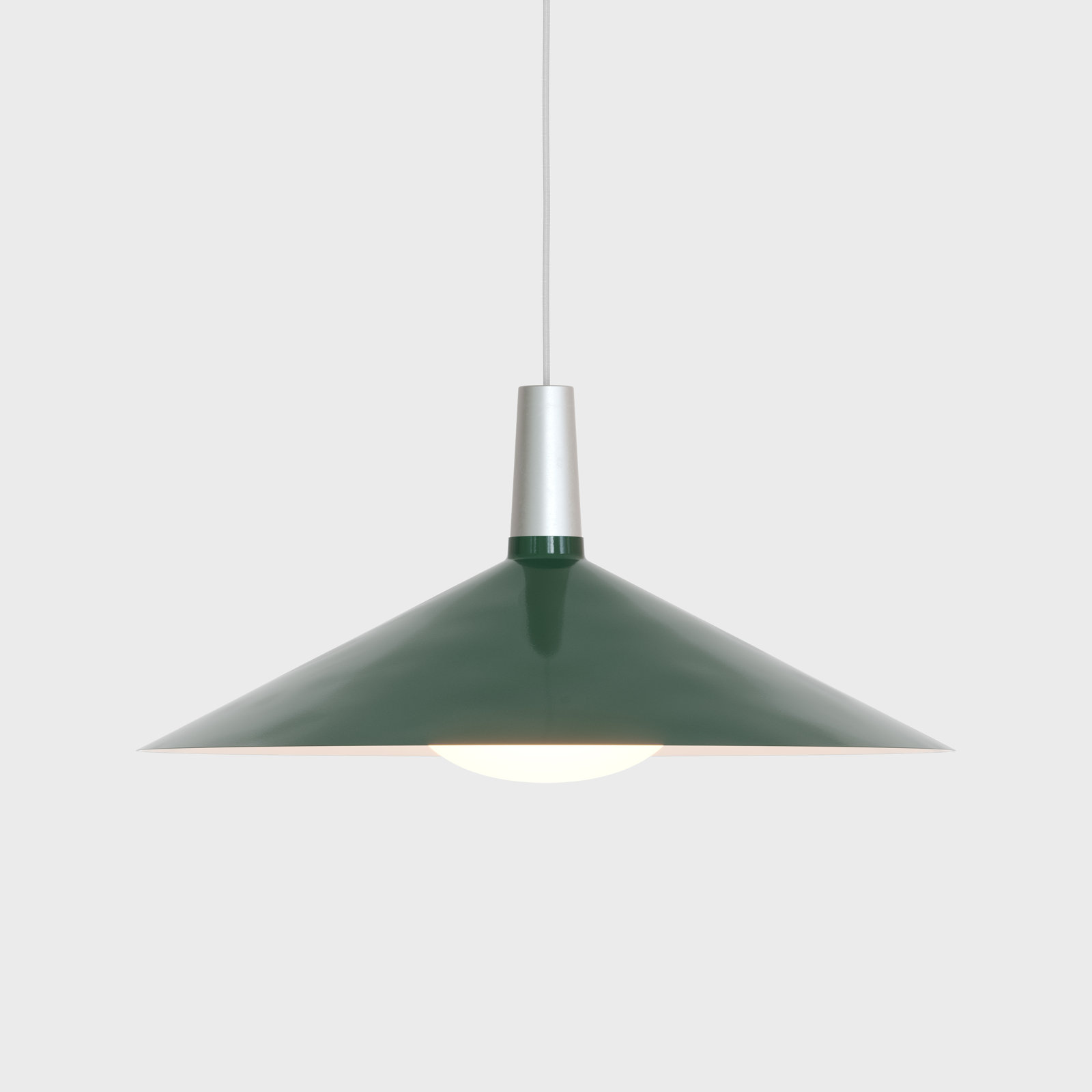 Bower Single Light Steel Aluminium Dimmable Pendant, Green