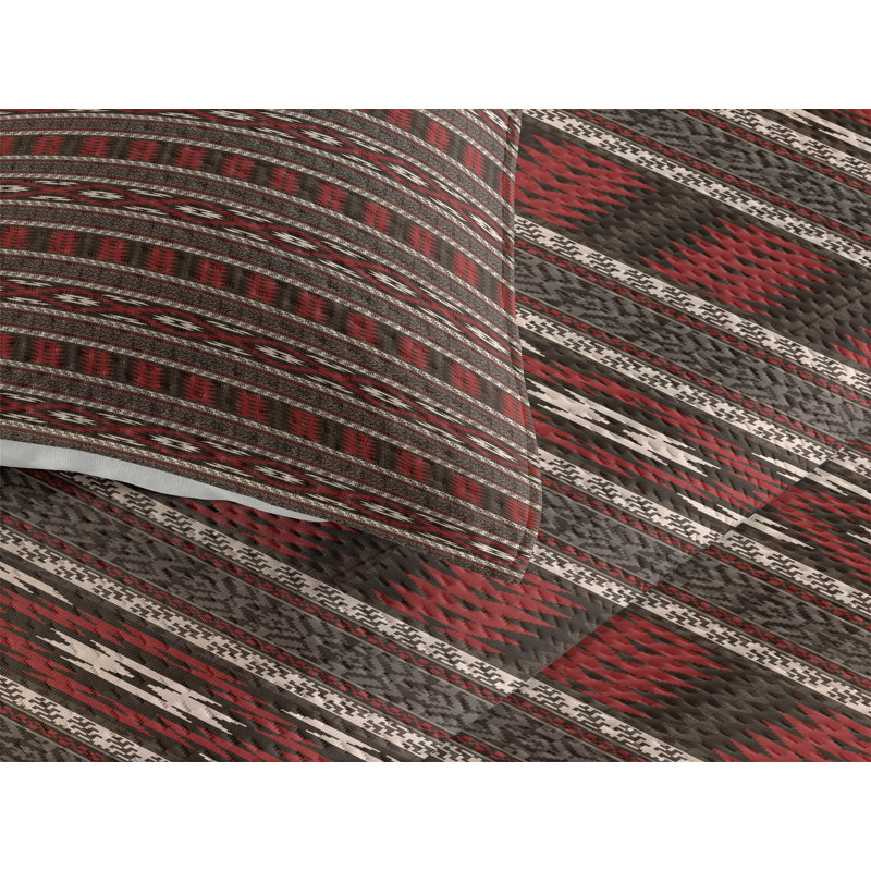 Eclectic Polyester Striped Coverlet, King Bedspread + 2 Shams