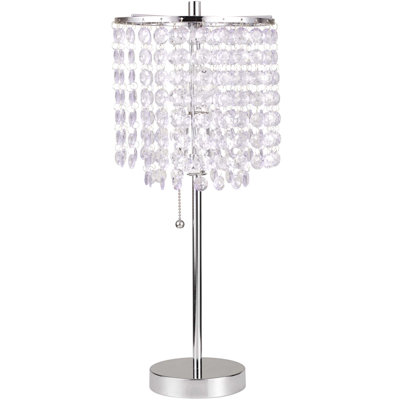 19"H CHROME CRYSTAL INSPIRED PULL TABLE LAMP (1PC/CTN) (0.43/4.22)