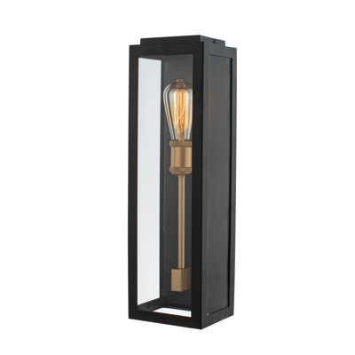 Ashland Matte Black With Sanded Gold 1 - Bulb 20'' H Outdoor Flush Mount