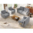 Ensemble de salon en chenille capitonné moderne 4 pièces avec poches de rangement George