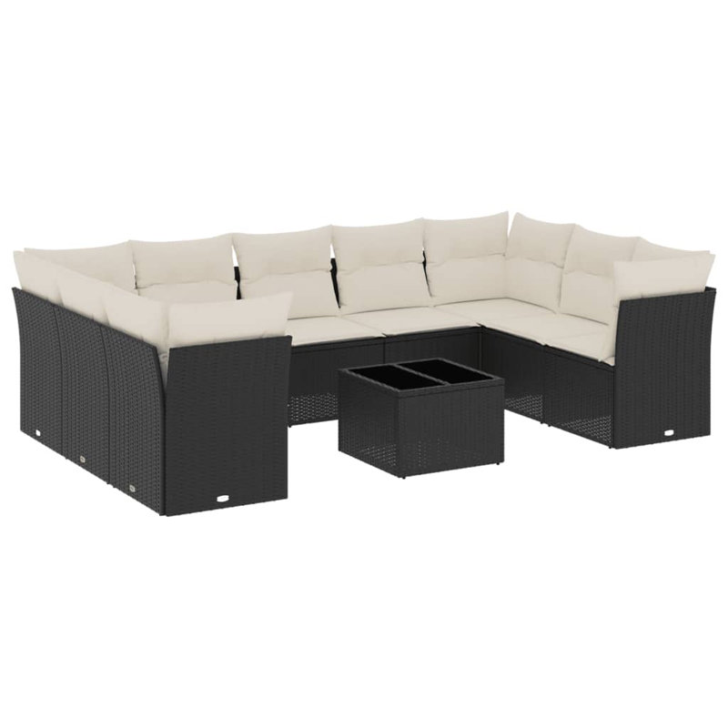 Vidaxl Garden Sofa Set Black