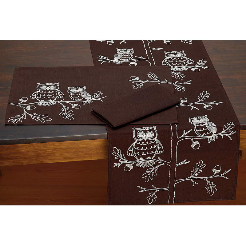 Pudalov Wine and Sunshine Table Runner, Owls