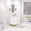 Meuble-lavabo de comptoir en marbre blanc de 30 po avec miroir Bristol-2142669510