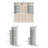 85.8" H X 70.8" W 7-Tier Large Rattan Storage Bookcase, Bookshelf With White Downlights