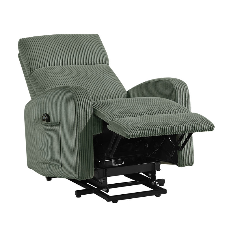 Contemporary Power Lift Chair Recliner, Green
