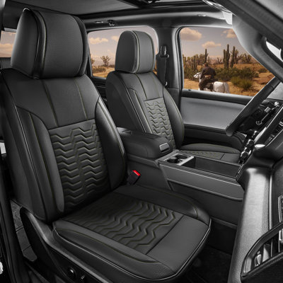Red Rain Black Leather Seat Cover for 2014-2018  Chevy Silverado Seat Cover Truck Seat Protector