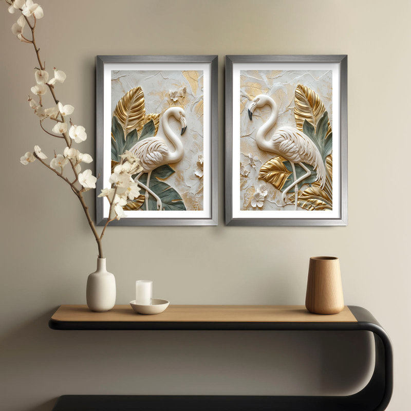 Elegant Decorative Framed MDF Paintings (2 Pieces), 15.0 x 20.9 Inches | 100% MDF (Thickness: 0.1 Inches) with 100% Wooden Frames (Thickness: 0.8 Inches) | Perfect for Living Room, Bedroom & Office Décor, Stylish and Eye-Catching