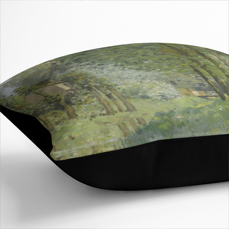 Rest Along The Stream Square Throw Cushion, 55cm H x 55cm W x 20cm D, Black