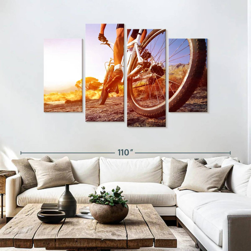 Sireci Cycling At Sunset, 54" H x 84" W