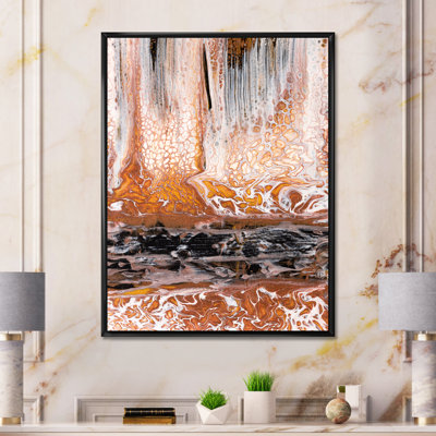 «Organic Shapes in Brown and Black Marble Art II», reproduction d'art moderne sur toile