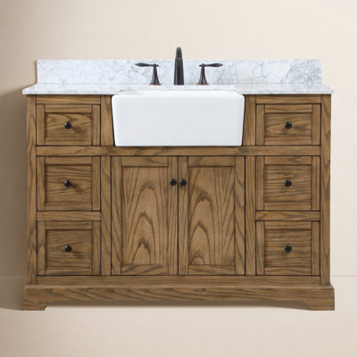 Pardue 48'' Single Bathroom Vanity with Marble Top