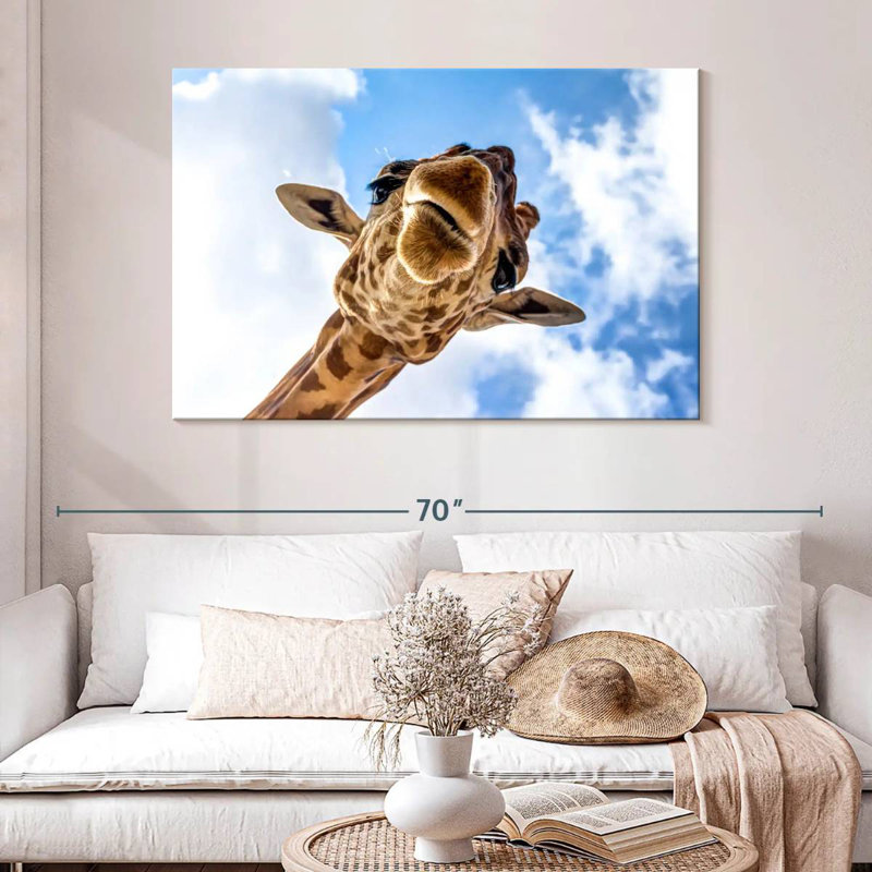 Curieuse girafe Brampt, H 32 po x l 48 po