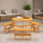 Outdoor 6-person Picnic Table With 4 Curved Benches, Round Tabletop And Umbrella Hole-825041477